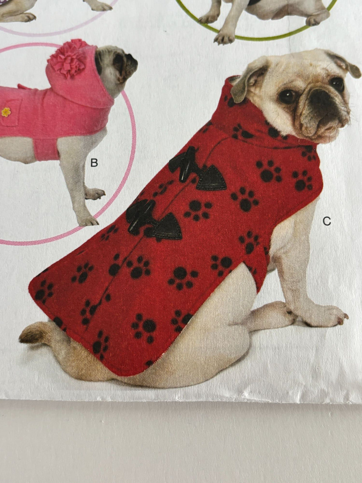 Butterick Sewing Pattern B6432 Dog Coats Pet Clothing Winter Outerwear Hooded UC