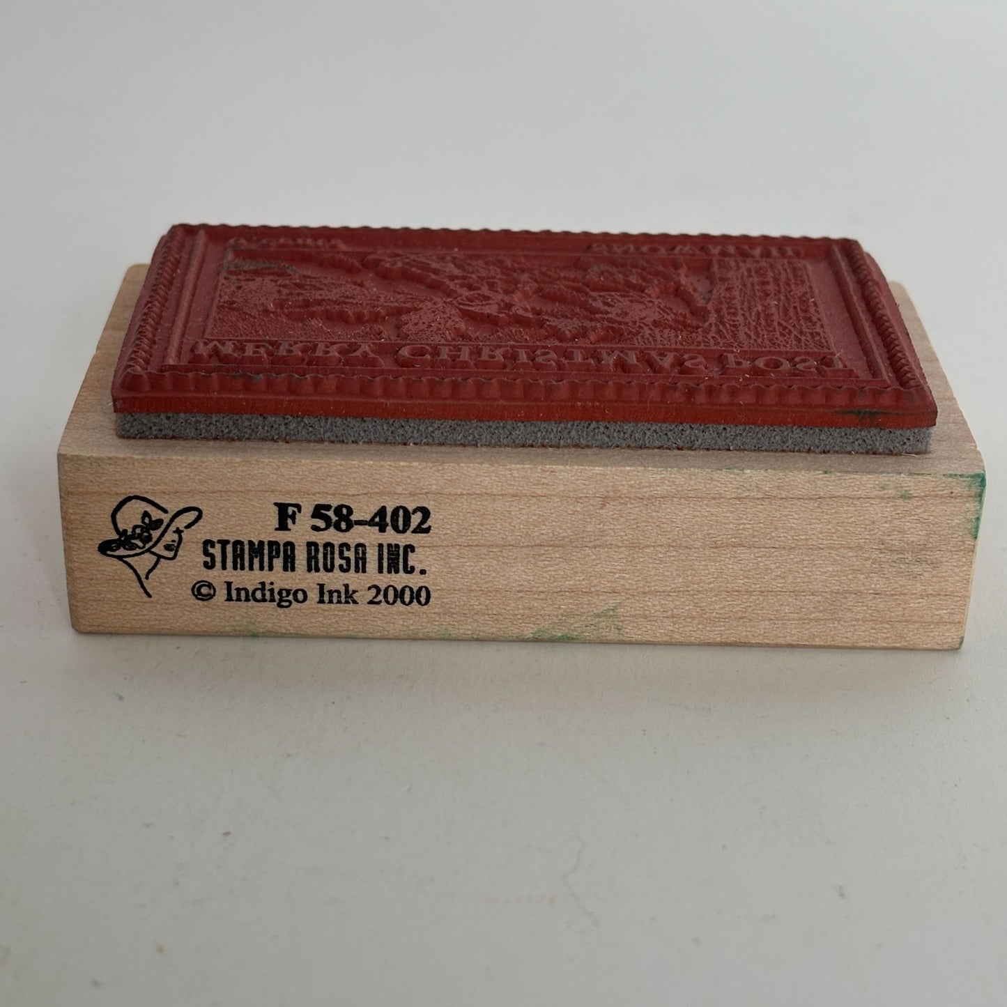 Stampa Rosa Rubber Stamp Merry Christmas Post Snowmail Card Making Indigo Ink