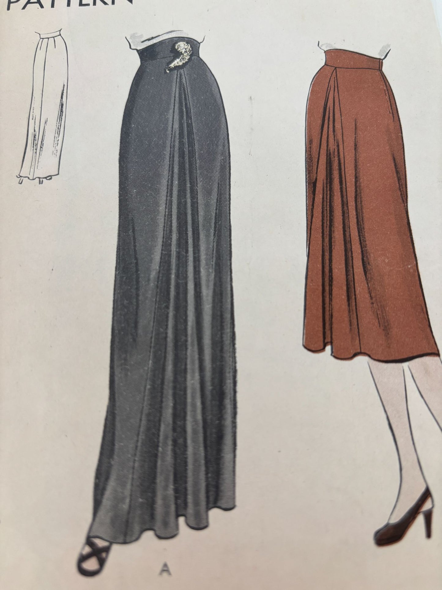 Vogue Sewing Pattern 5804 Vintage Skirt Formal Evening Work 30 Inch Waist 1940s