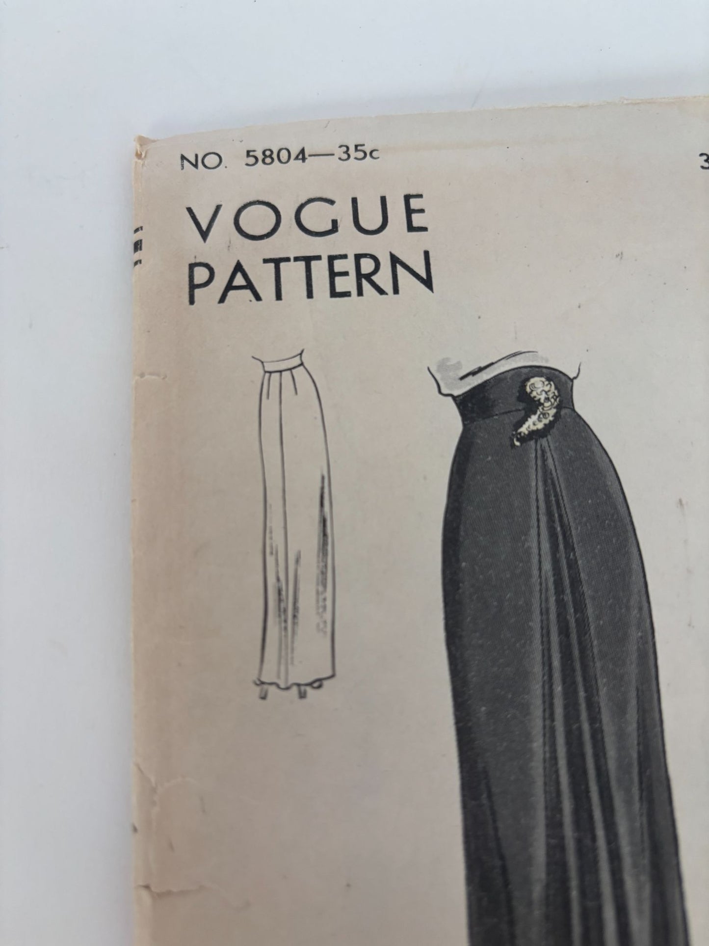 Vogue Sewing Pattern 5804 Vintage Skirt Formal Evening Work 30 Inch Waist 1940s
