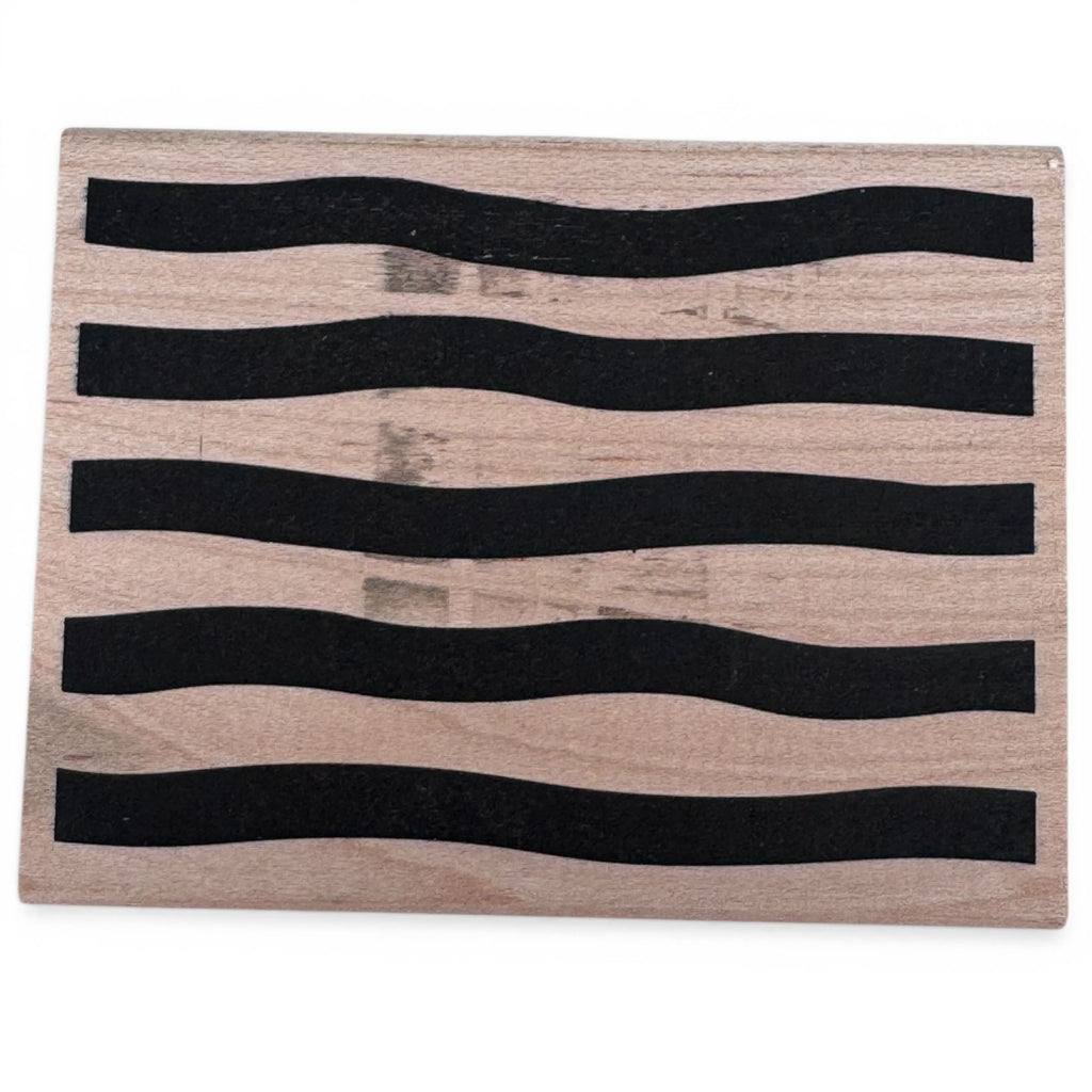 All Night Media Rubber Stamp Broad Stripes Pattern Bold Wavy Lines Background Art Cardmaking