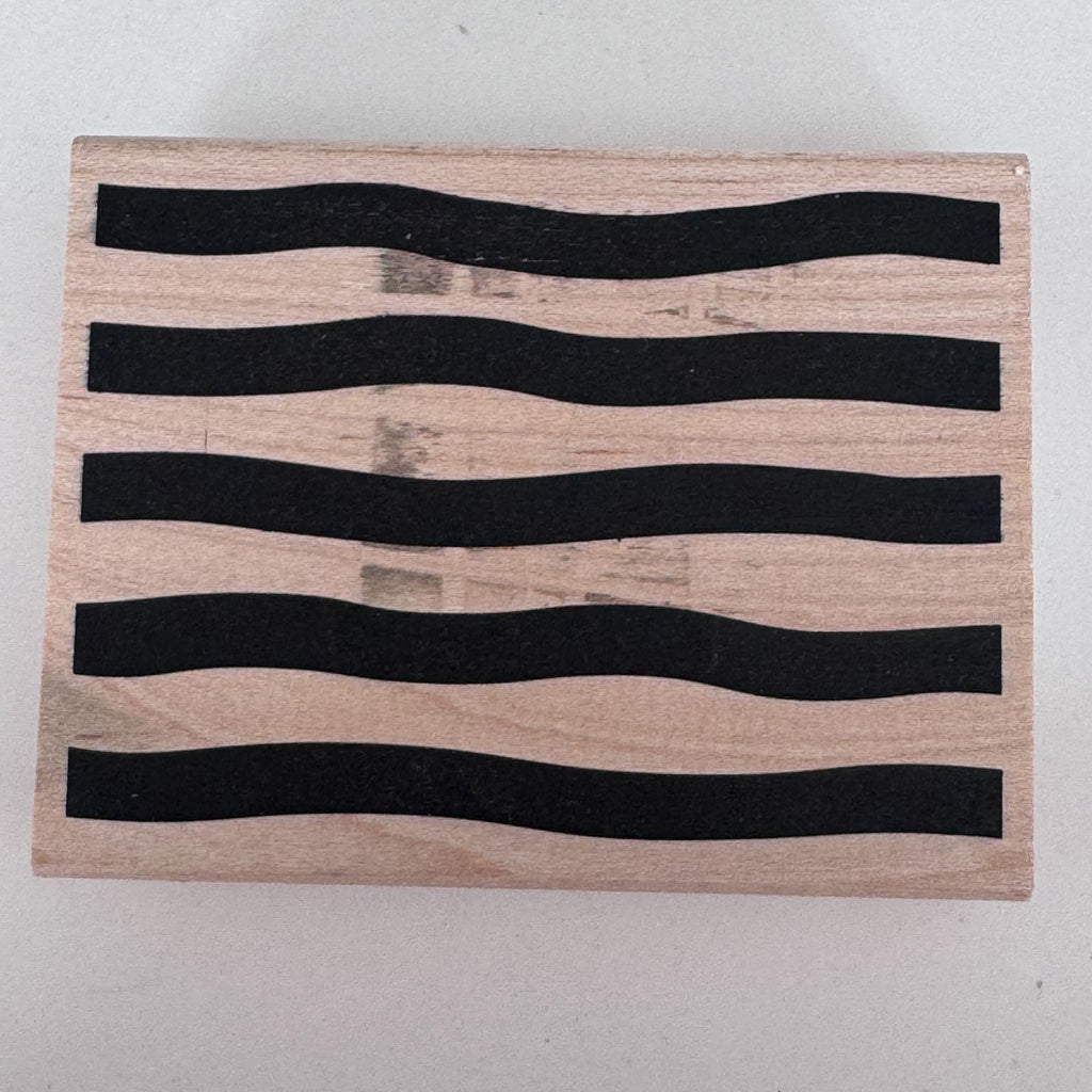 All Night Media Rubber Stamp Broad Stripes Pattern Bold Wavy Lines Background Art Cardmaking