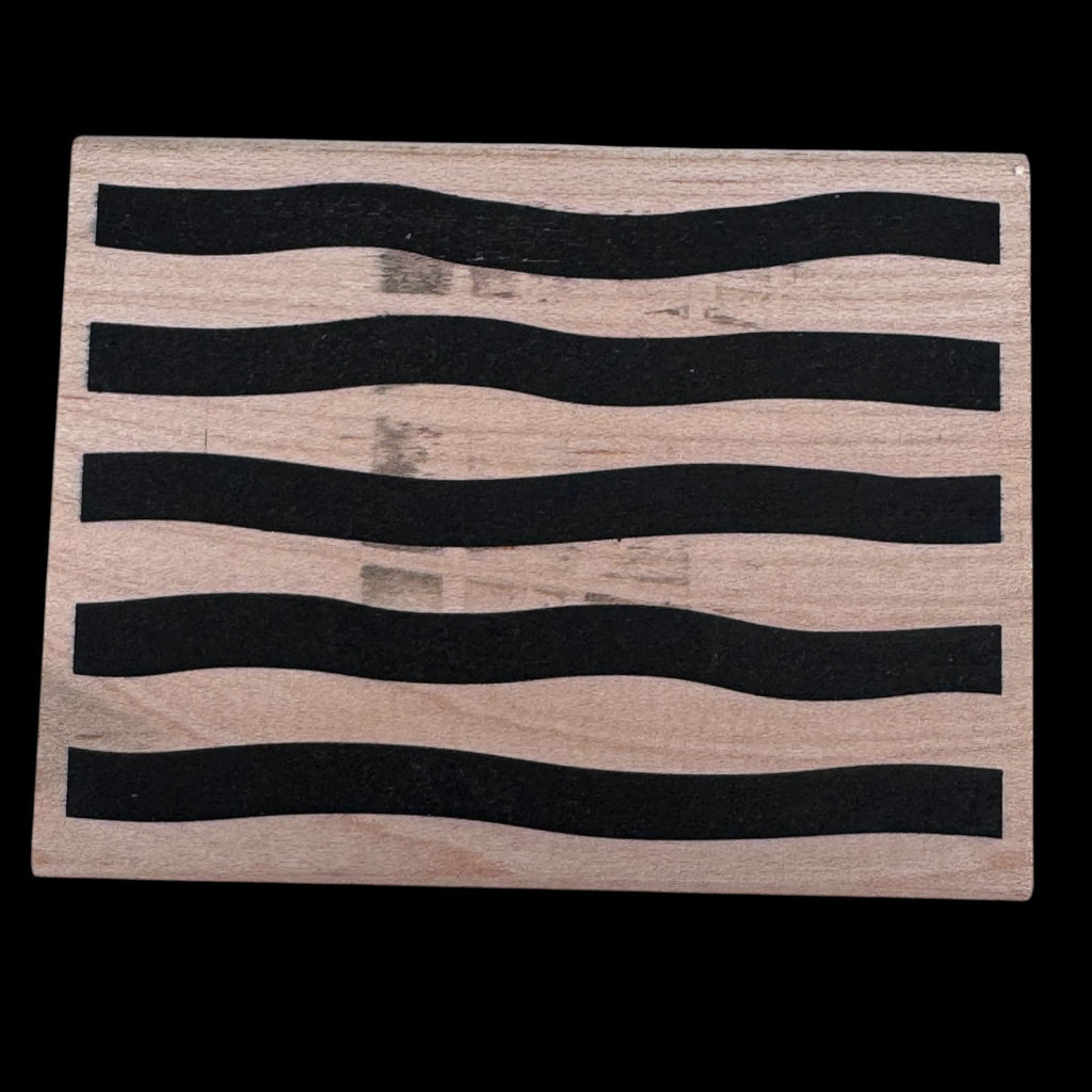 All Night Media Rubber Stamp Broad Stripes Pattern Bold Wavy Lines Background Art Cardmaking