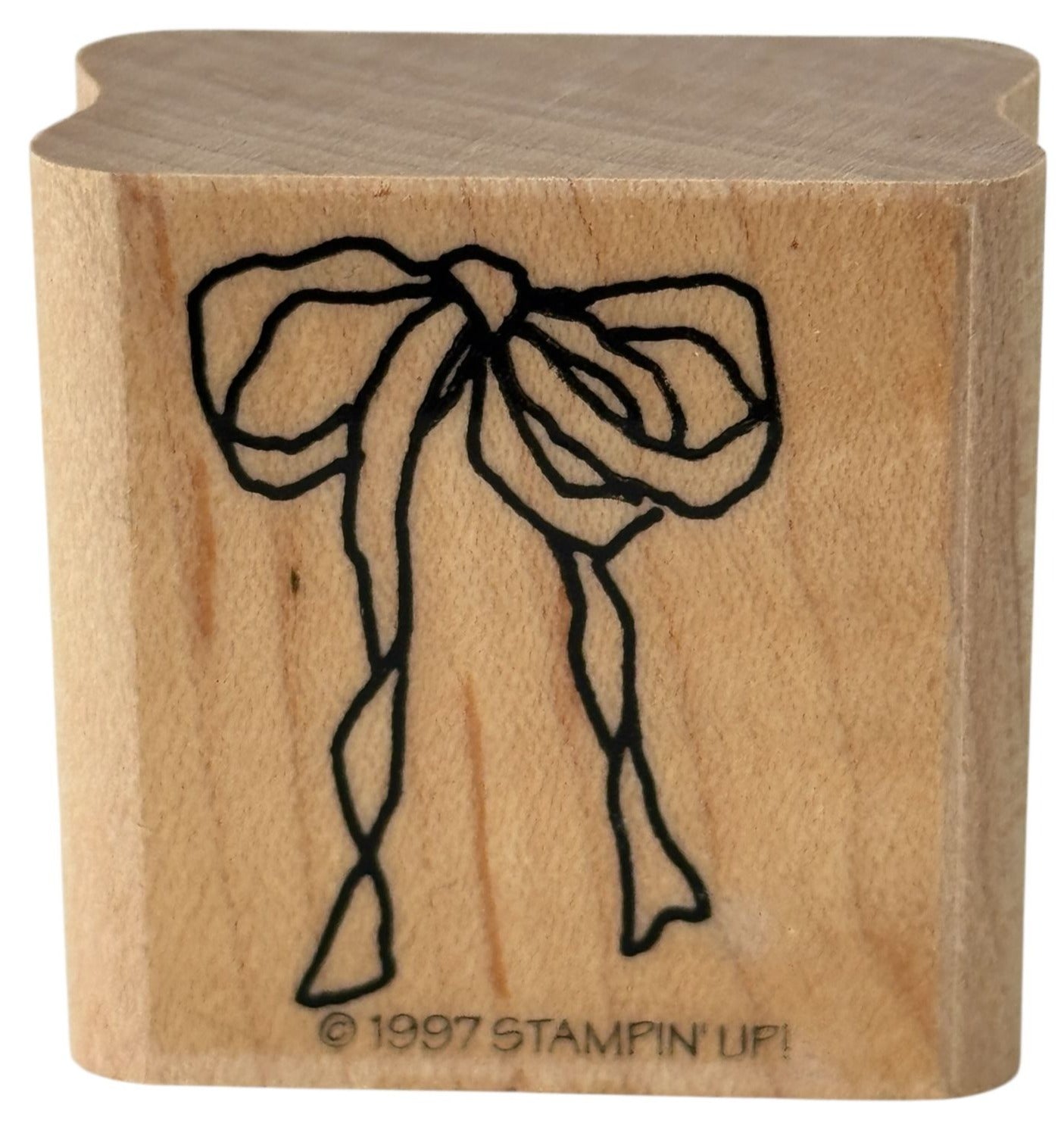 Stampin Up Rubber Stamp Ribbon Gift Bow Country Card Making Craft Wood Mounted