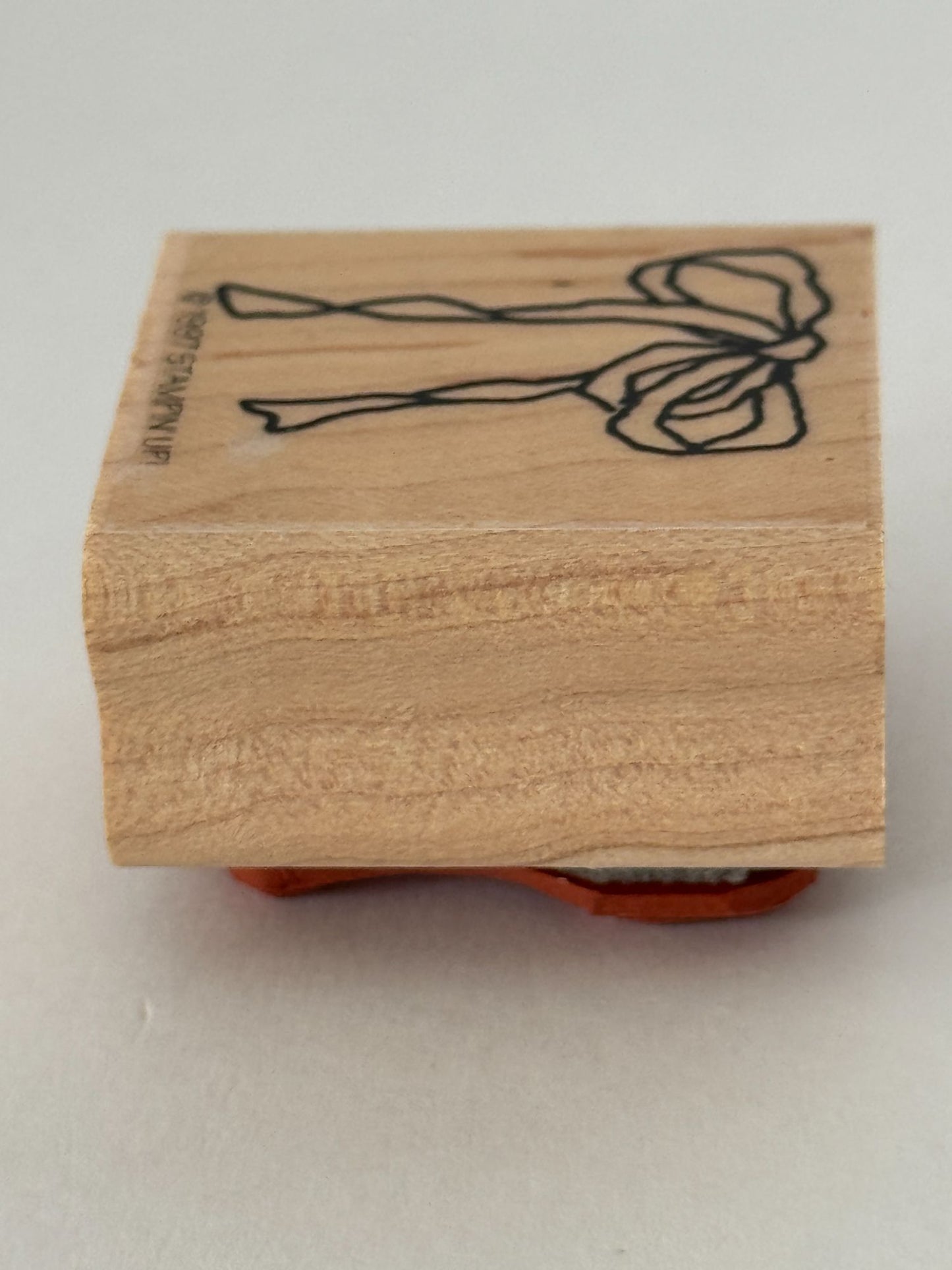 Stampin Up Rubber Stamp Ribbon Gift Bow Country Card Making Craft Wood Mounted