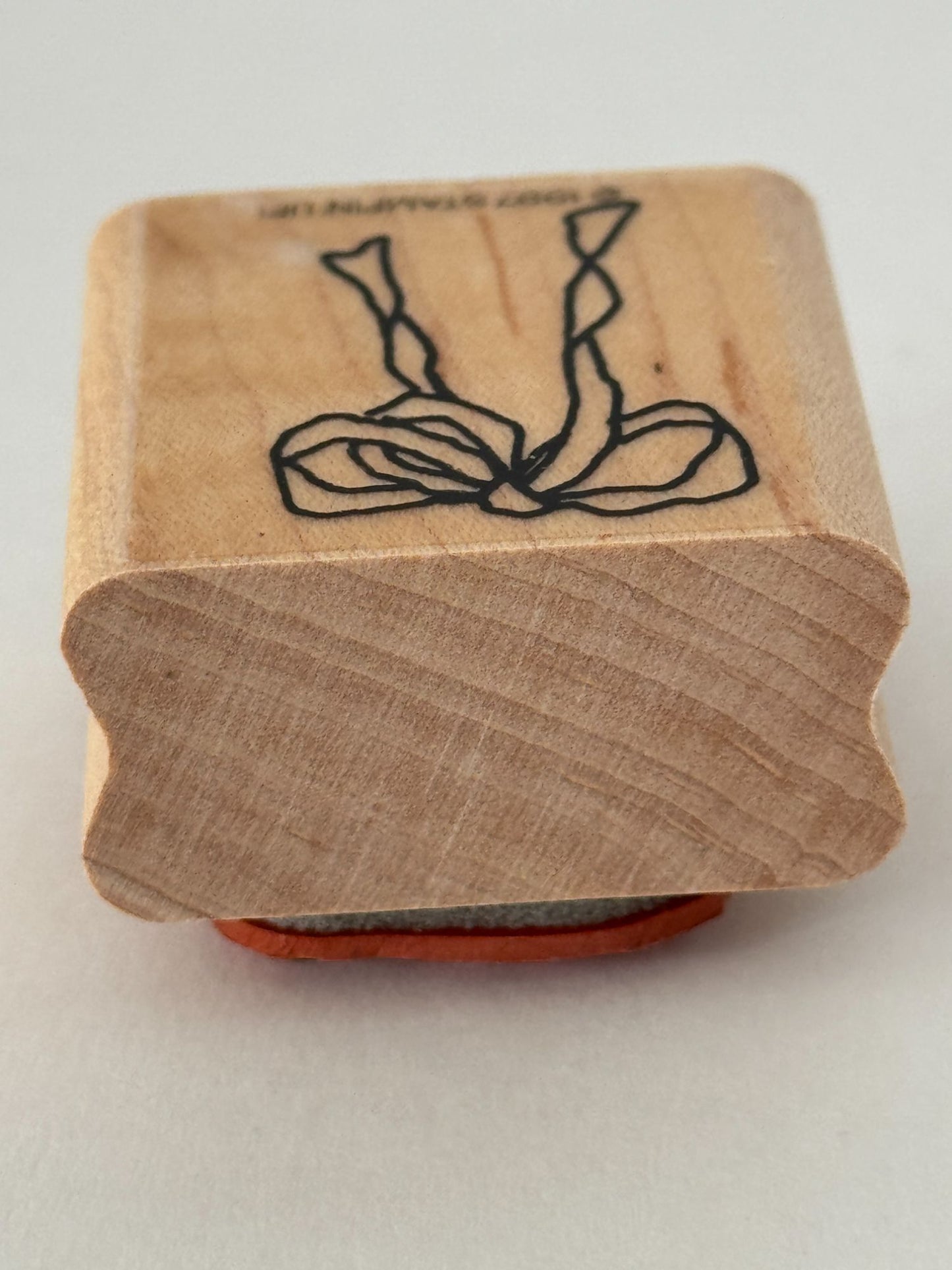 Stampin Up Rubber Stamp Ribbon Gift Bow Country Card Making Craft Wood Mounted