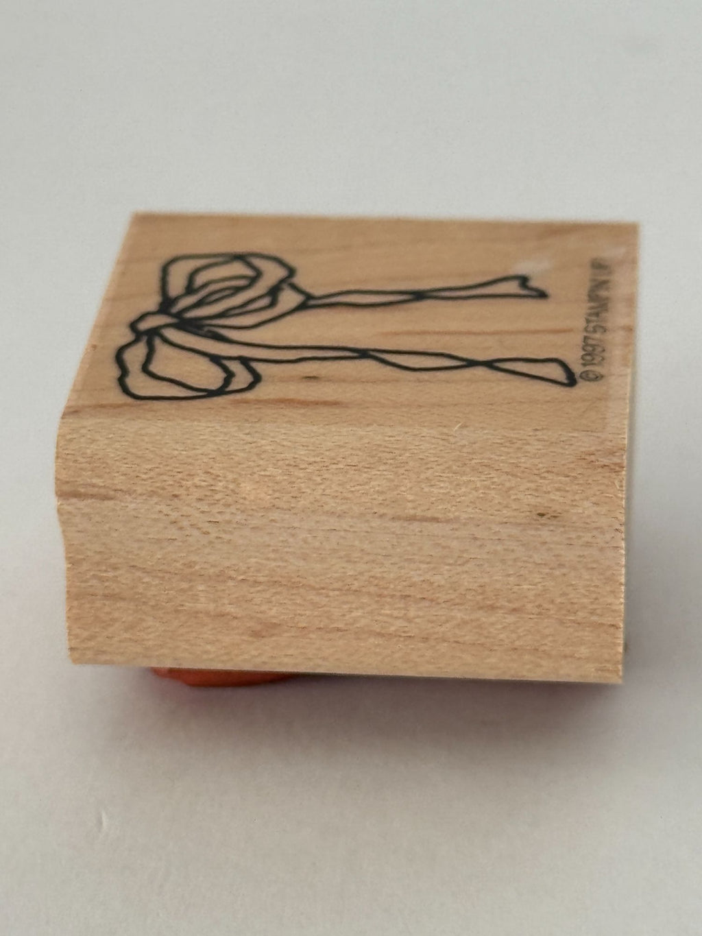 Stampin Up Rubber Stamp Ribbon Gift Bow Country Card Making Craft Wood Mounted