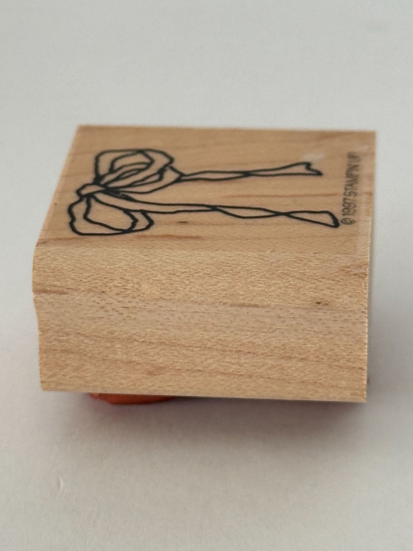 Stampin Up Rubber Stamp Ribbon Gift Bow Country Card Making Craft Wood Mounted