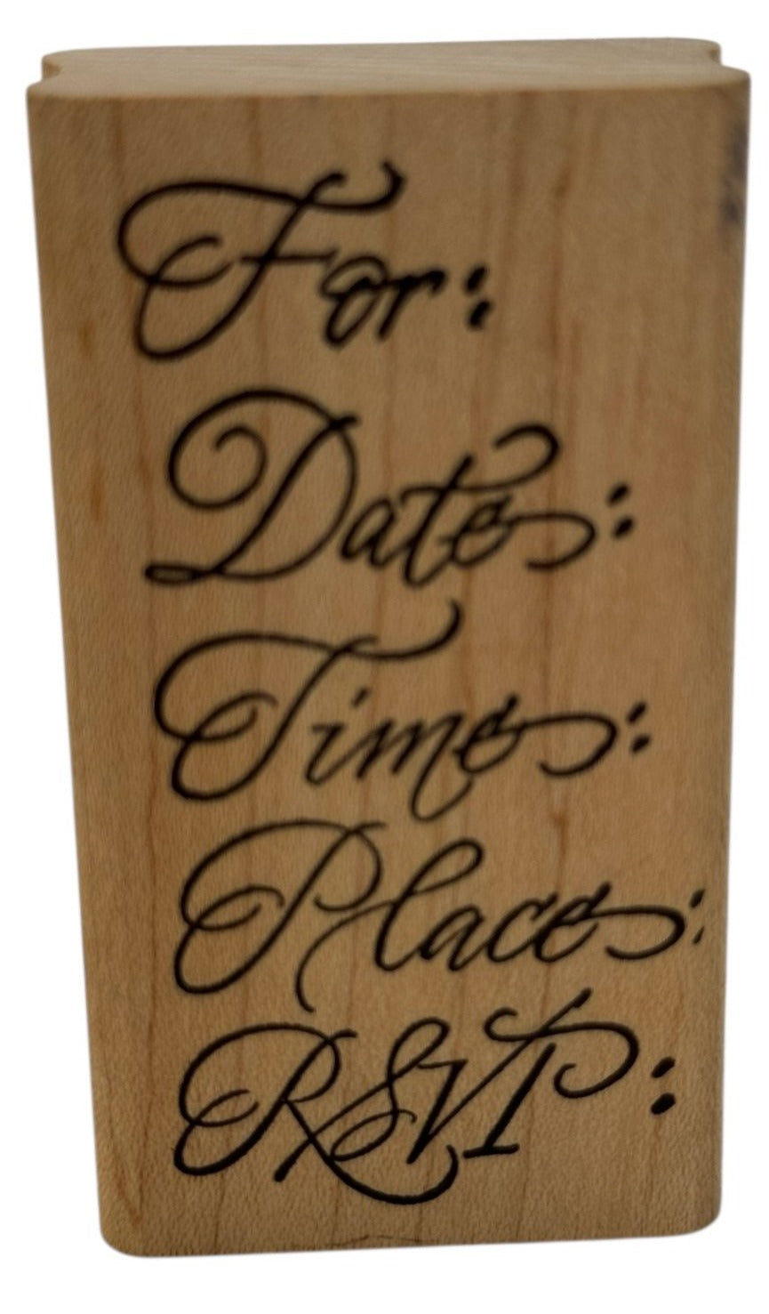 Denami Design Rubber Stamp Party Invitation Template For Date Time Place RSVP