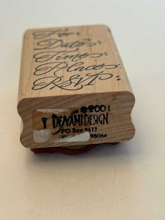 Denami Design Rubber Stamp Party Invitation Template For Date Time Place RSVP