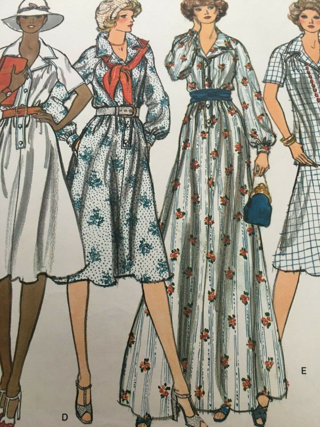Vogue Sewing Pattern 1240 Vintage 70s Boho Maxi Dress Tunic Top Pants 12 Uncut