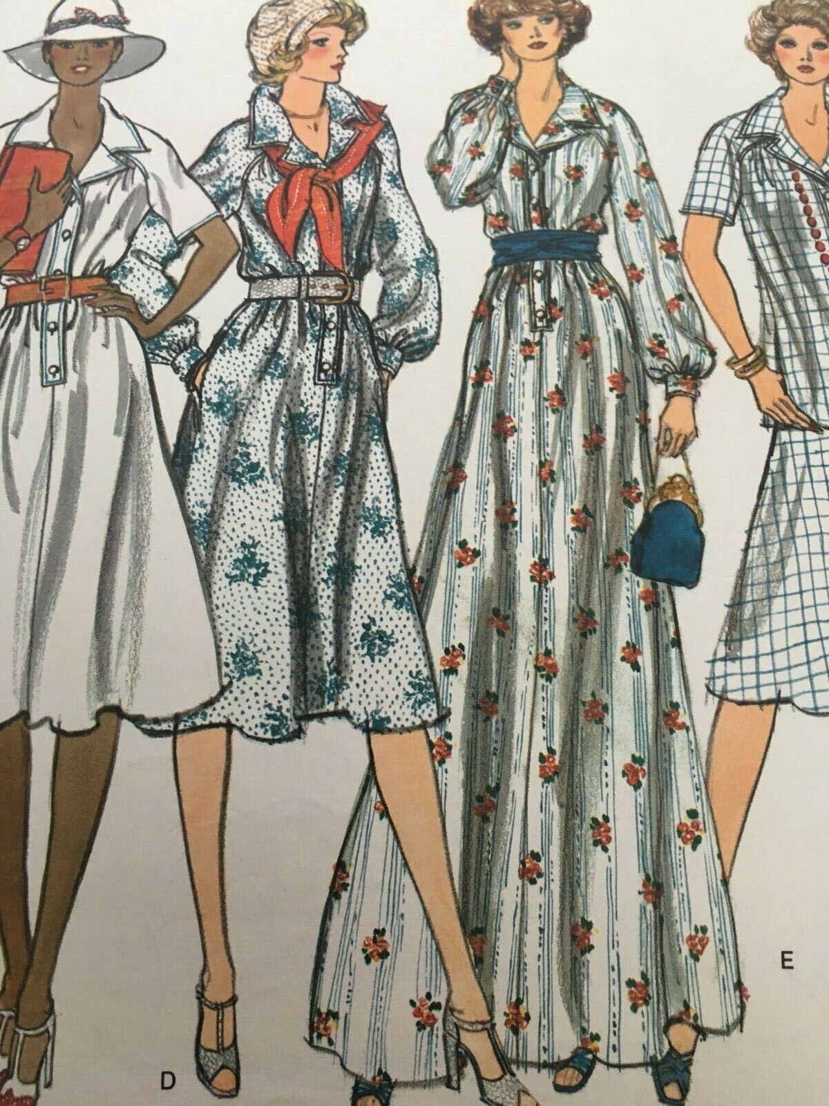 Vogue Sewing Pattern 1240 Vintage 70s Boho Maxi Dress Tunic Top Pants 12 Uncut