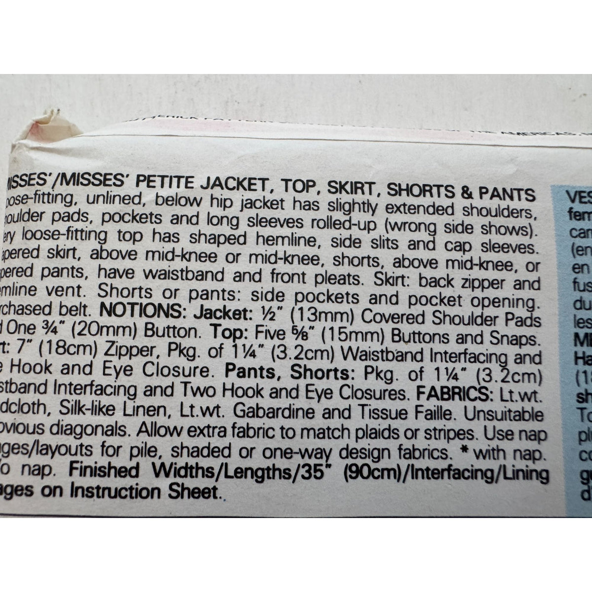Butterick Sewing Pattern 6450 Easy Wardrobe Dress Shirt Pants Shorts 6-10 1980s