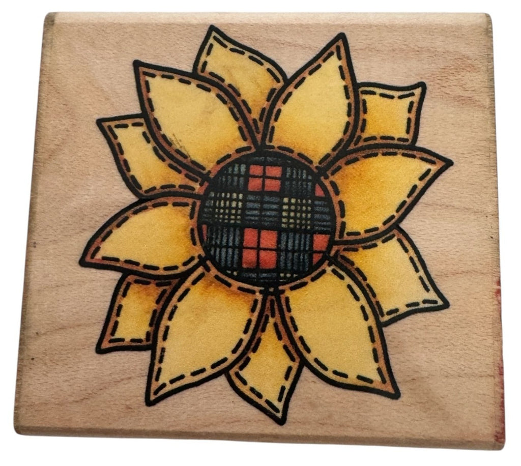 Rubber Stampede Rubber Stamp Country Sunflower Quilted Flower Card Making Craft