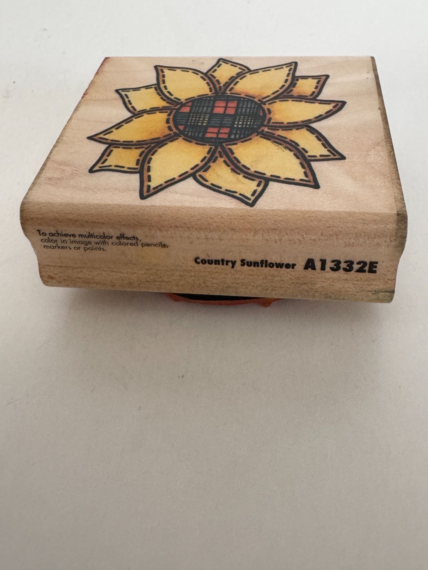 Rubber Stampede Rubber Stamp Country Sunflower Quilted Flower Card Making Craft