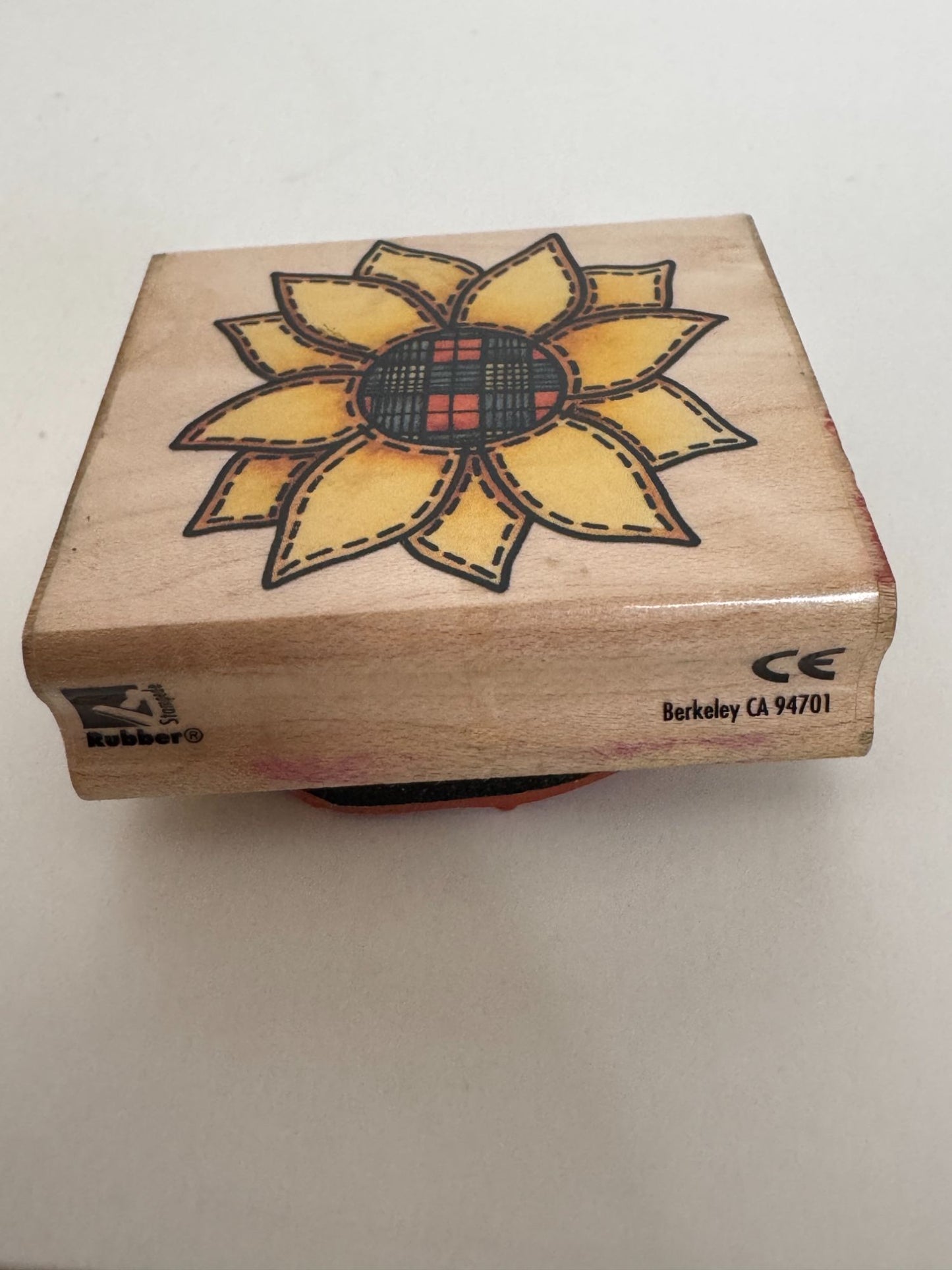 Rubber Stampede Rubber Stamp Country Sunflower Quilted Flower Card Making Craft