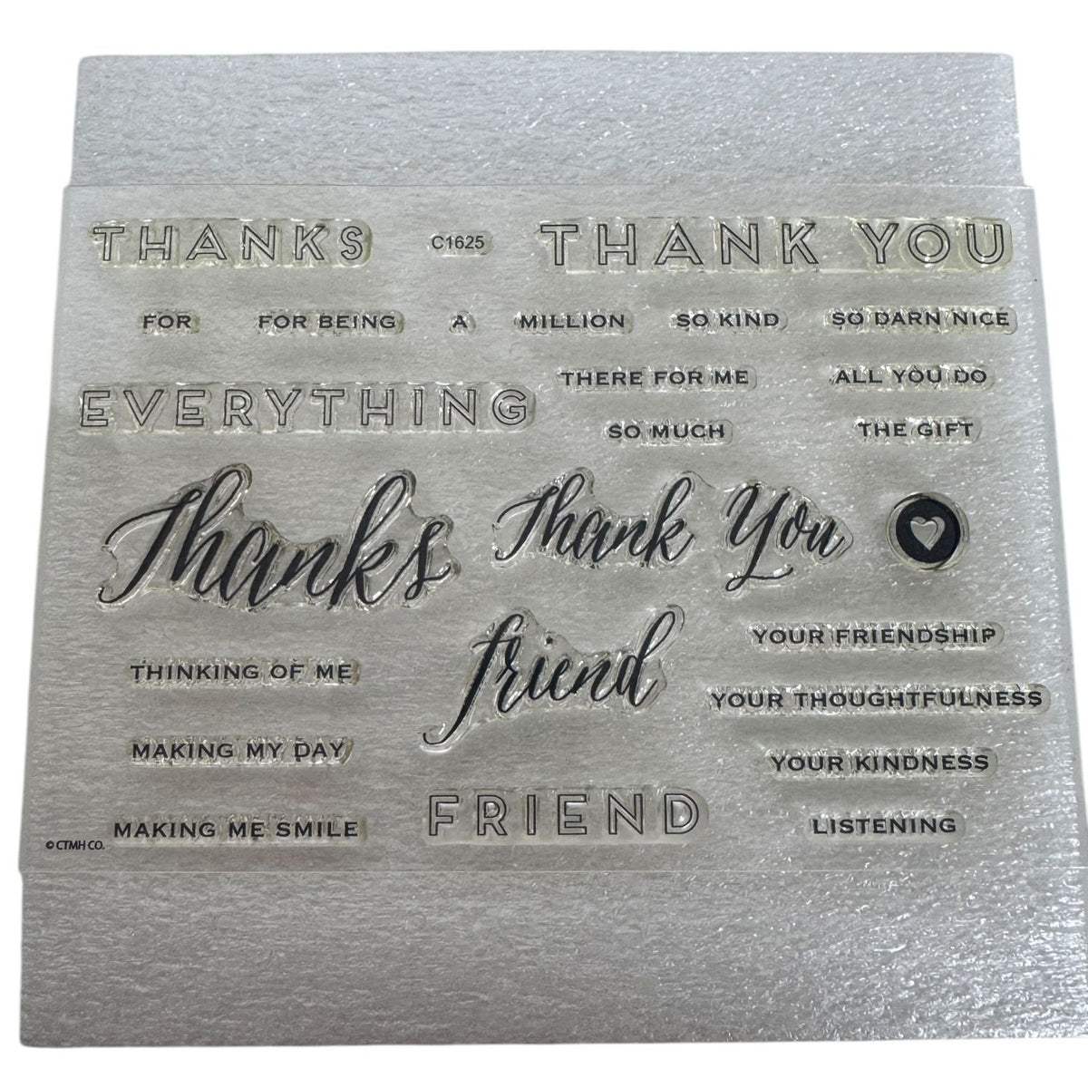 CTMH My Acrylix Acrylic Stamps Set A Thousand Thanks Thank You Card Making C1625