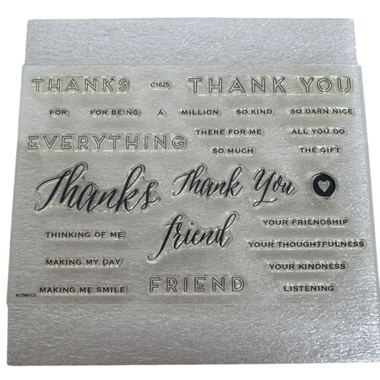 CTMH My Acrylix Acrylic Stamps Set A Thousand Thanks Thank You Card Making C1625