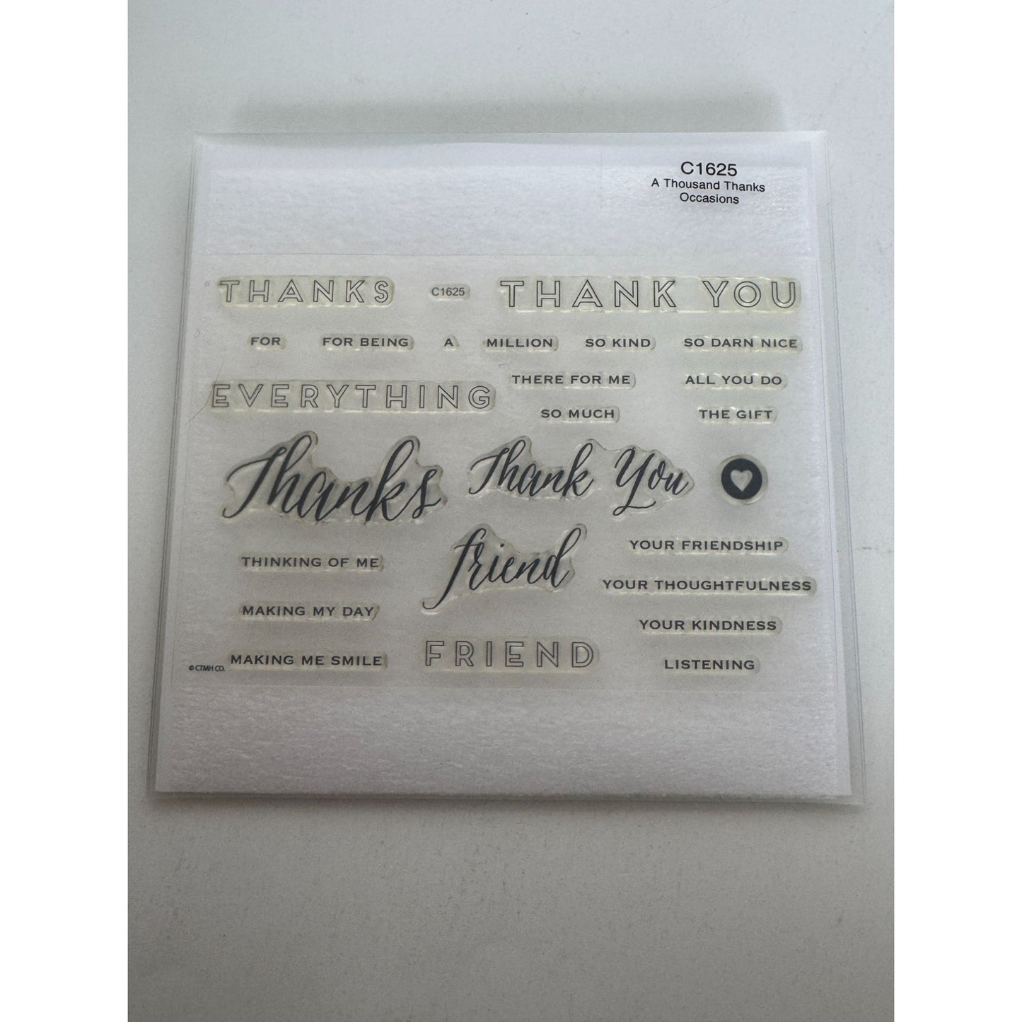 CTMH My Acrylix Acrylic Stamps Set A Thousand Thanks Thank You Card Making C1625