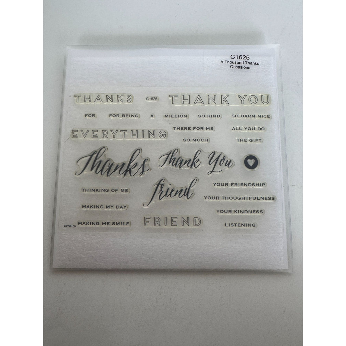CTMH My Acrylix Acrylic Stamps Set A Thousand Thanks Thank You Card Making C1625