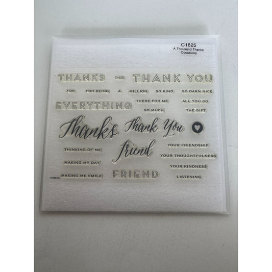 CTMH My Acrylix Acrylic Stamps Set A Thousand Thanks Thank You Card Making C1625
