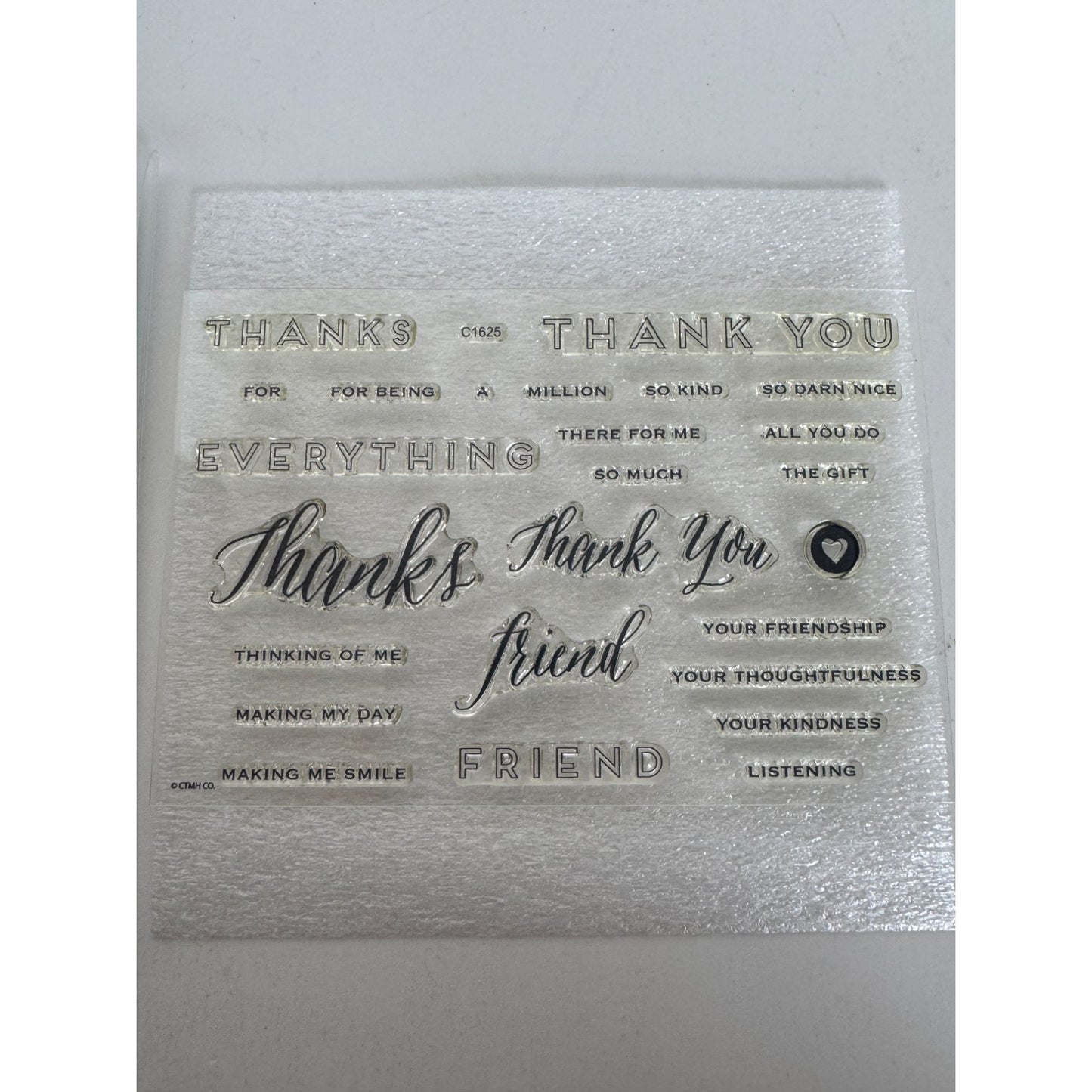 CTMH My Acrylix Acrylic Stamps Set A Thousand Thanks Thank You Card Making C1625