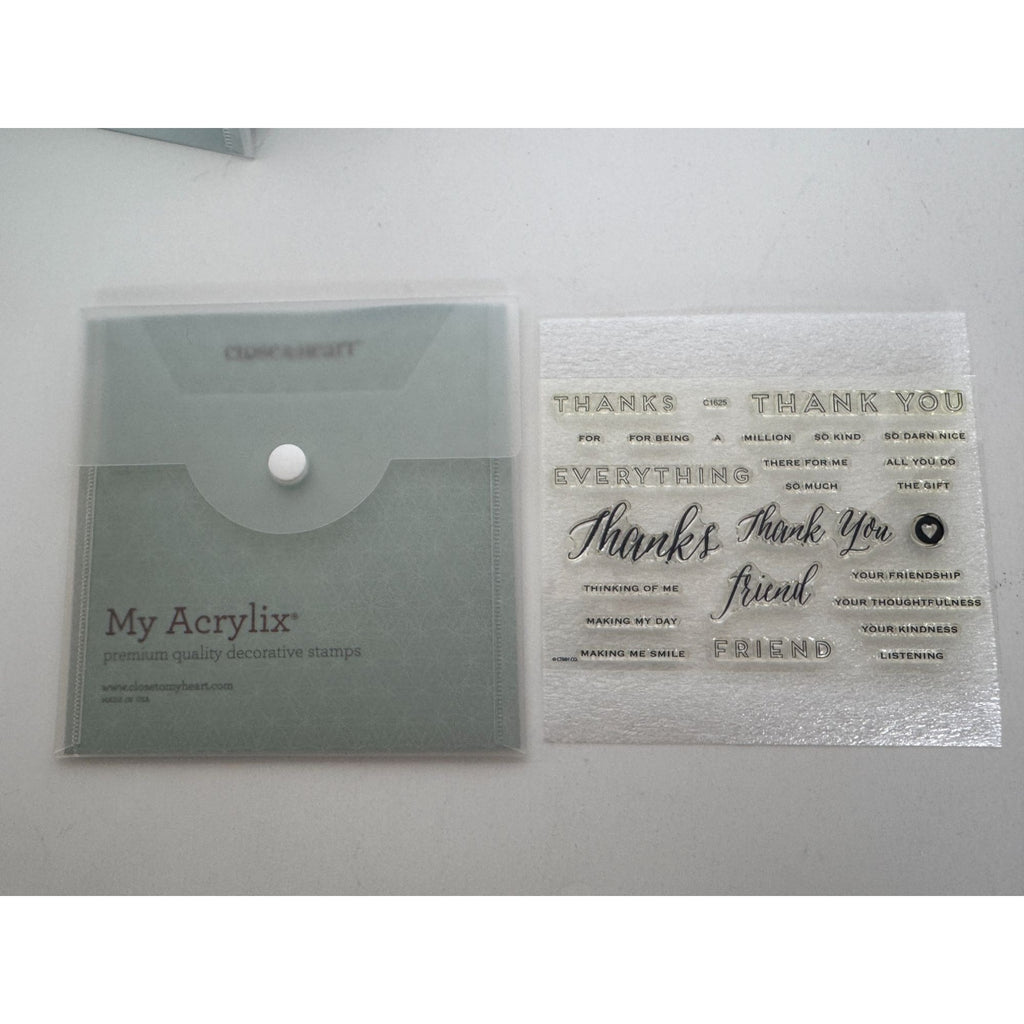 CTMH My Acrylix Acrylic Stamps Set A Thousand Thanks Thank You Card Making C1625