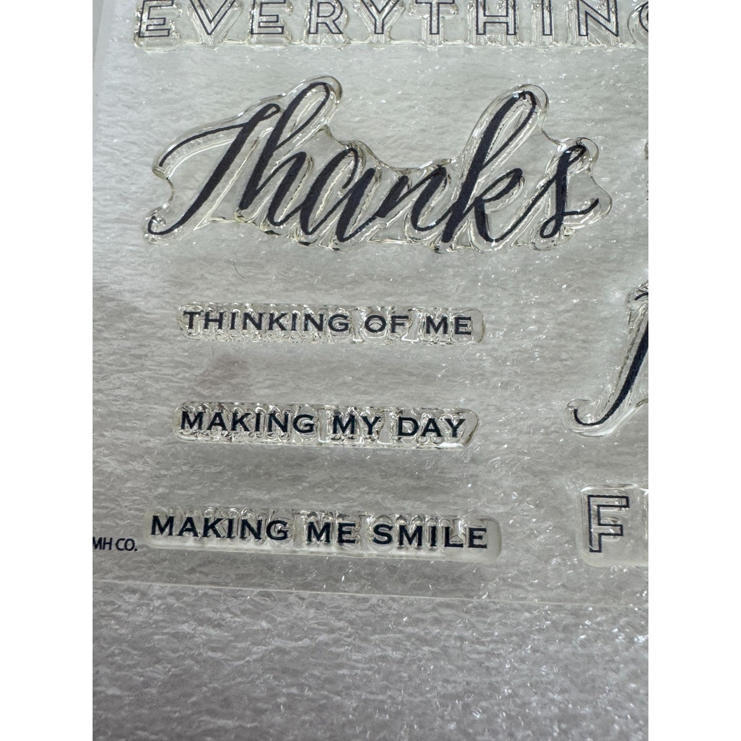 CTMH My Acrylix Acrylic Stamps Set A Thousand Thanks Thank You Card Making C1625