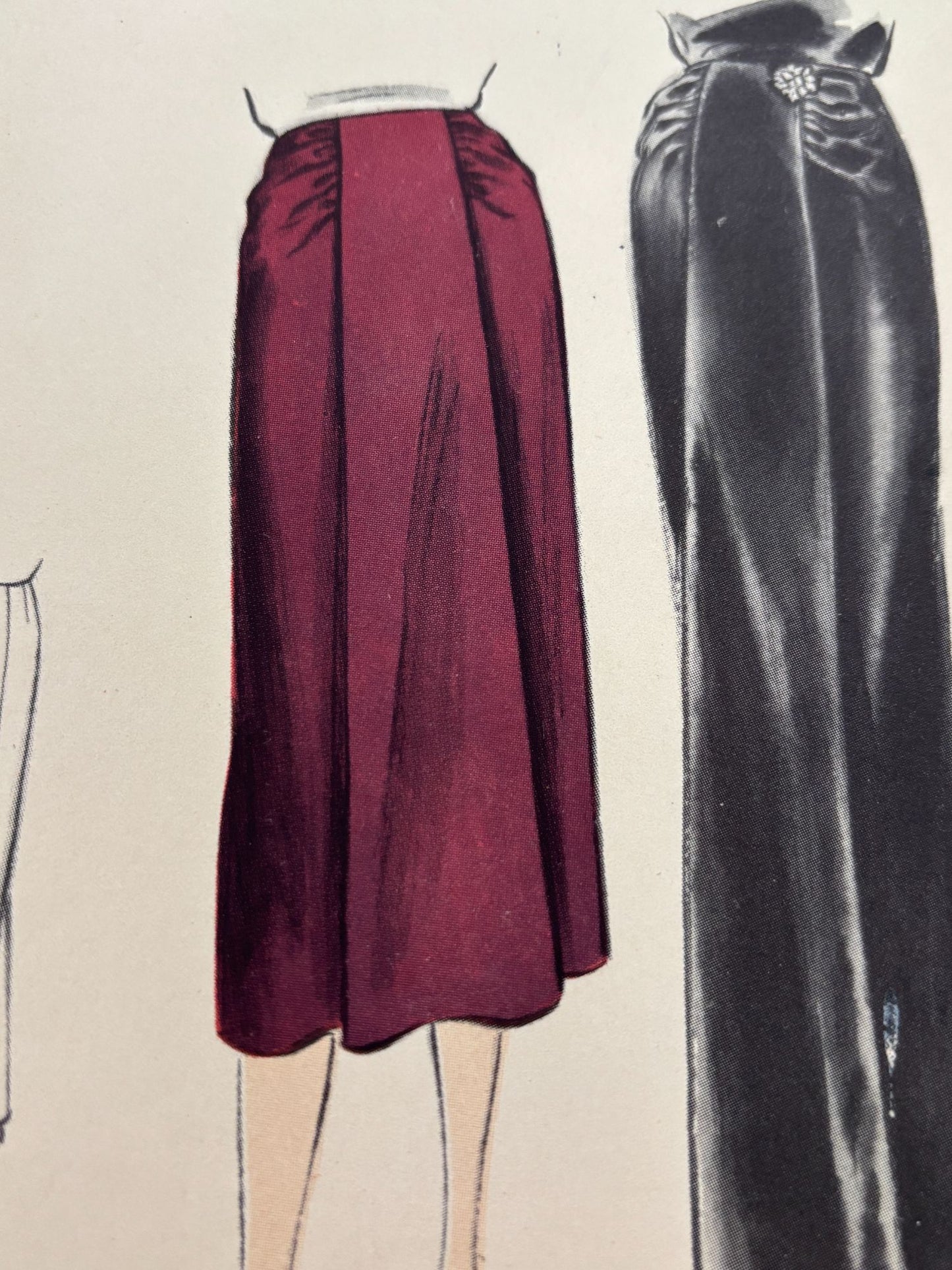 Vogue Sewing Pattern 7482 Skirt Vintage 1951 Evening Formal Gathered 26" Waist