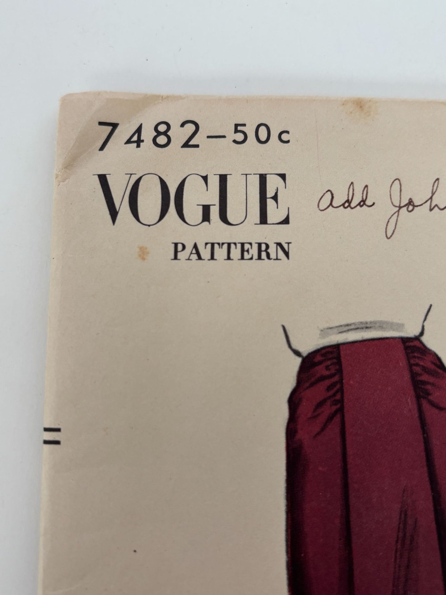 Vogue Sewing Pattern 7482 Skirt Vintage 1951 Evening Formal Gathered 26" Waist