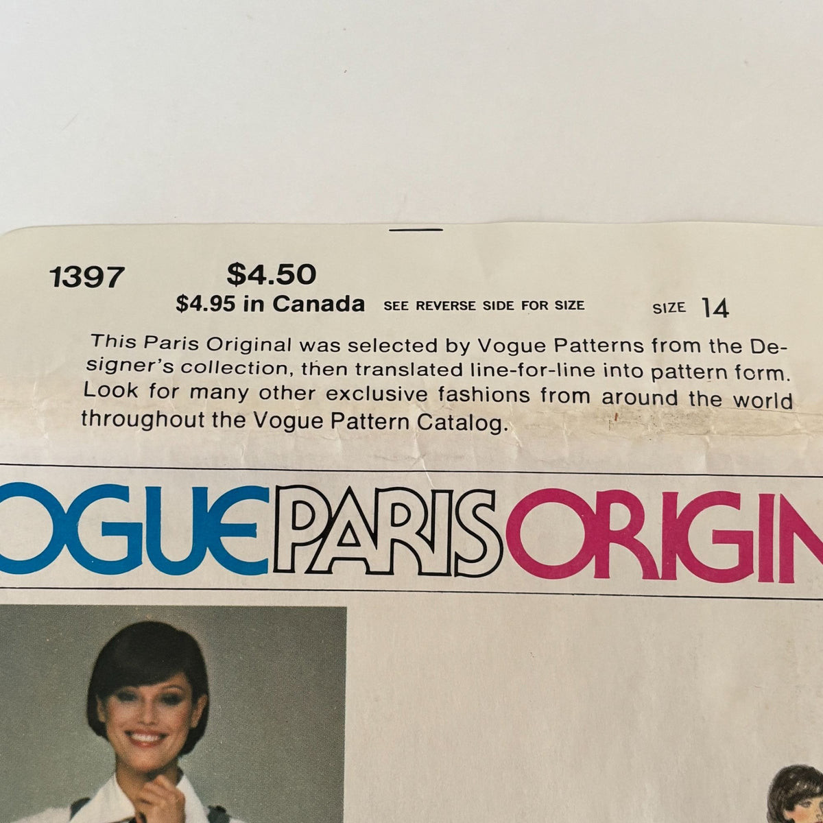 Vogue Sewing Pattern 1397 Chloe Paris Original Top Skirt Blouse 14 Vintage 1970s Uncut