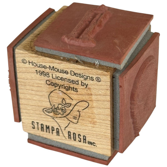 Stampa Rosa House Mouse Rubber Stamp Cube Candle Gift Bow Card Making Wood 40-2