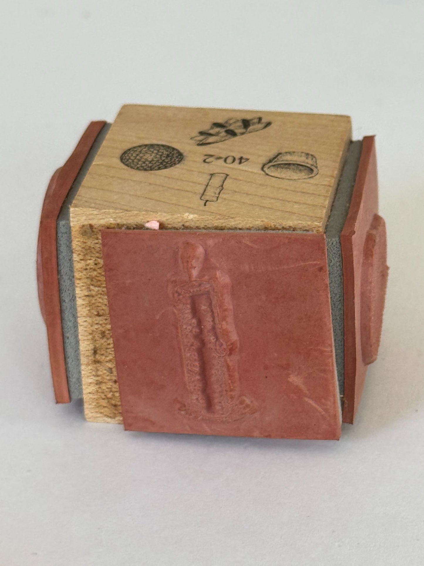 Stampa Rosa House Mouse Rubber Stamp Cube Candle Gift Bow Card Making Wood 40-2