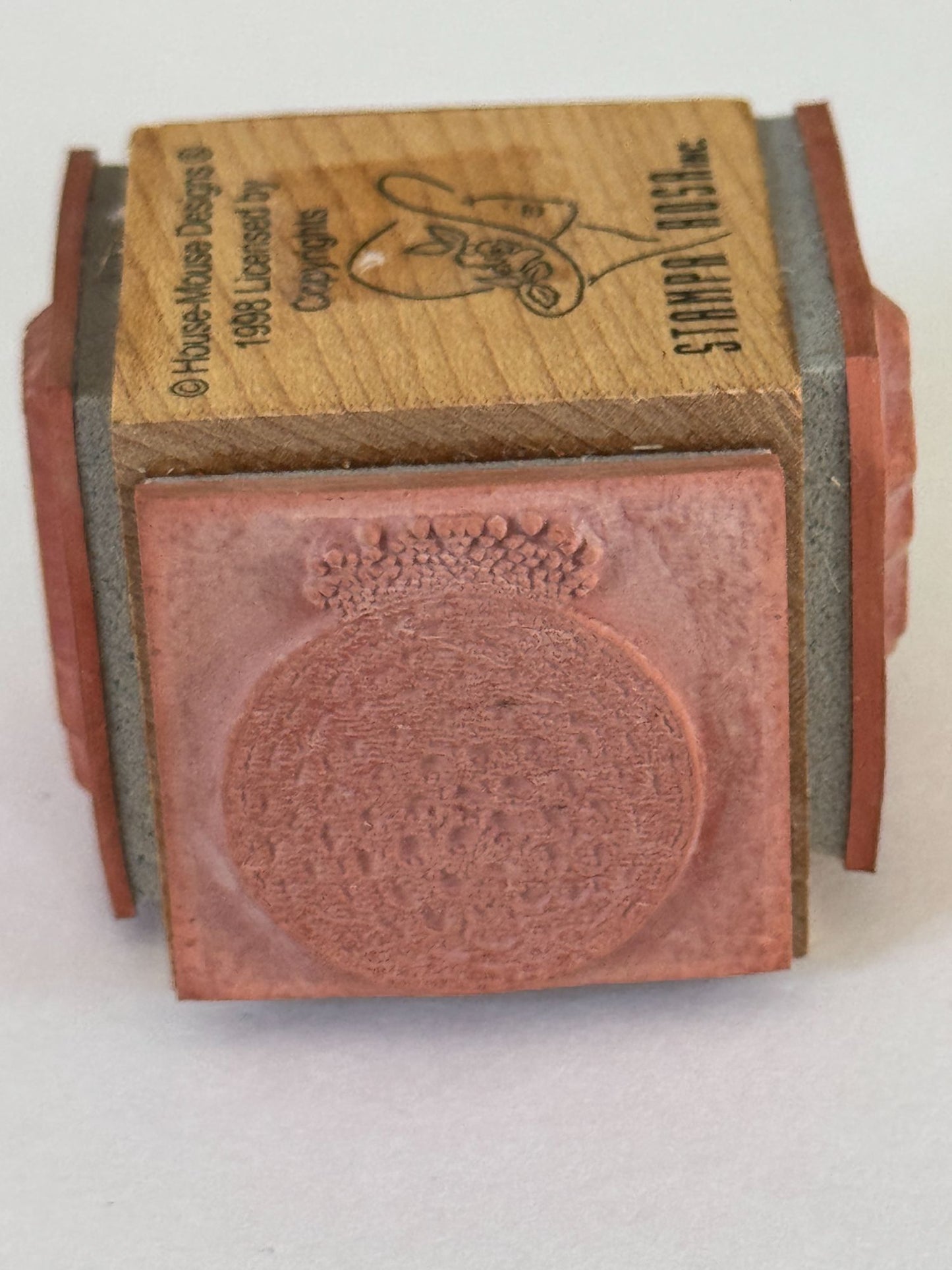 Stampa Rosa House Mouse Rubber Stamp Cube Candle Gift Bow Card Making Wood 40-2