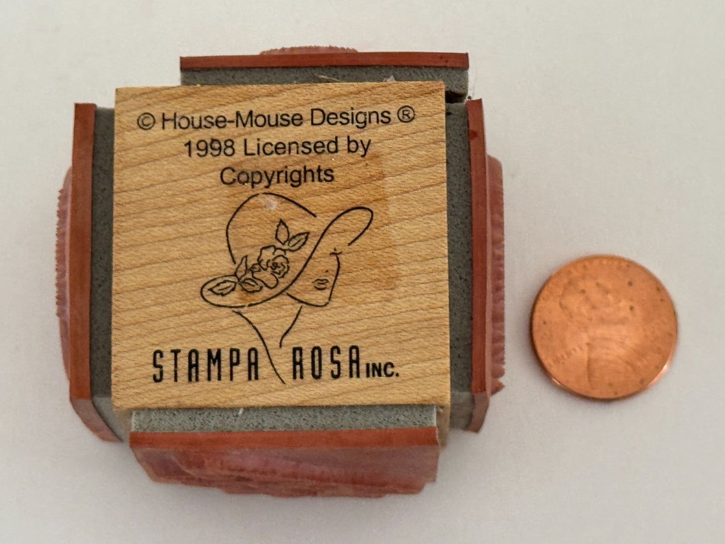 Stampa Rosa House Mouse Rubber Stamp Cube Candle Gift Bow Card Making Wood 40-2