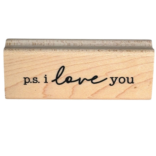 Stampabilities Rubber Stamp PS I Love You Post Script Valentines Cardmaking Words Romantic Letter