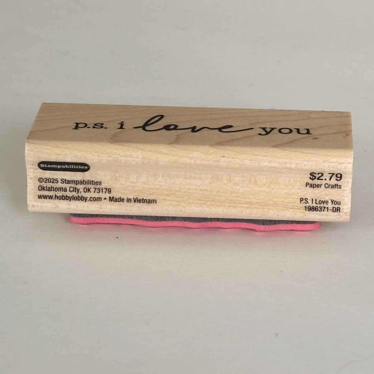 Stampabilities Rubber Stamp PS I Love You Post Script Valentines Cardmaking Words Romantic Letter