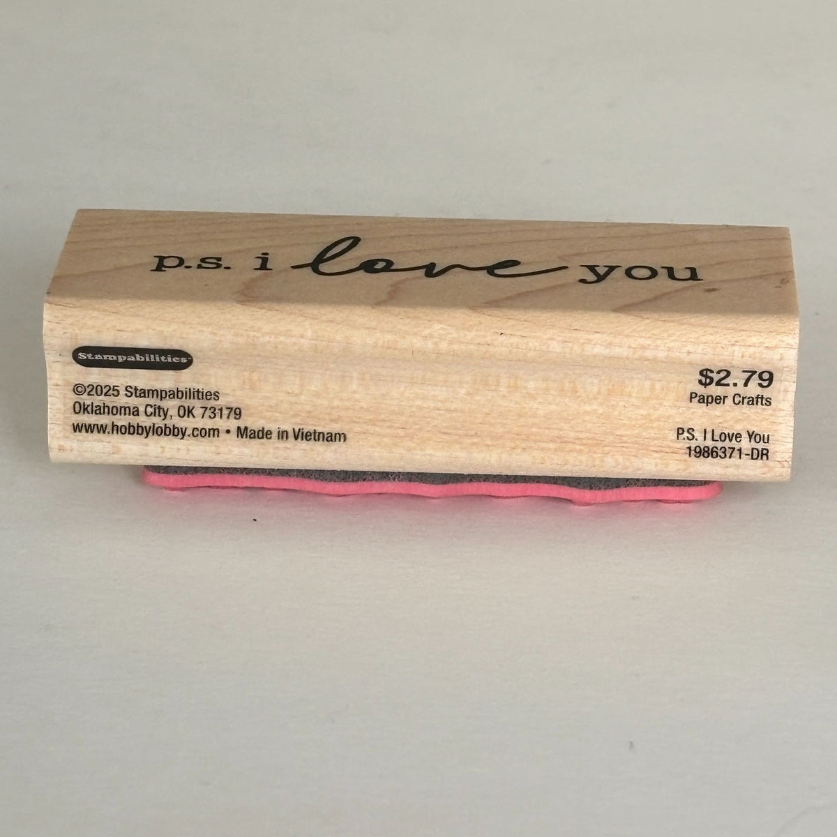 Stampabilities Rubber Stamp PS I Love You Post Script Valentines Cardmaking Words Romantic Letter