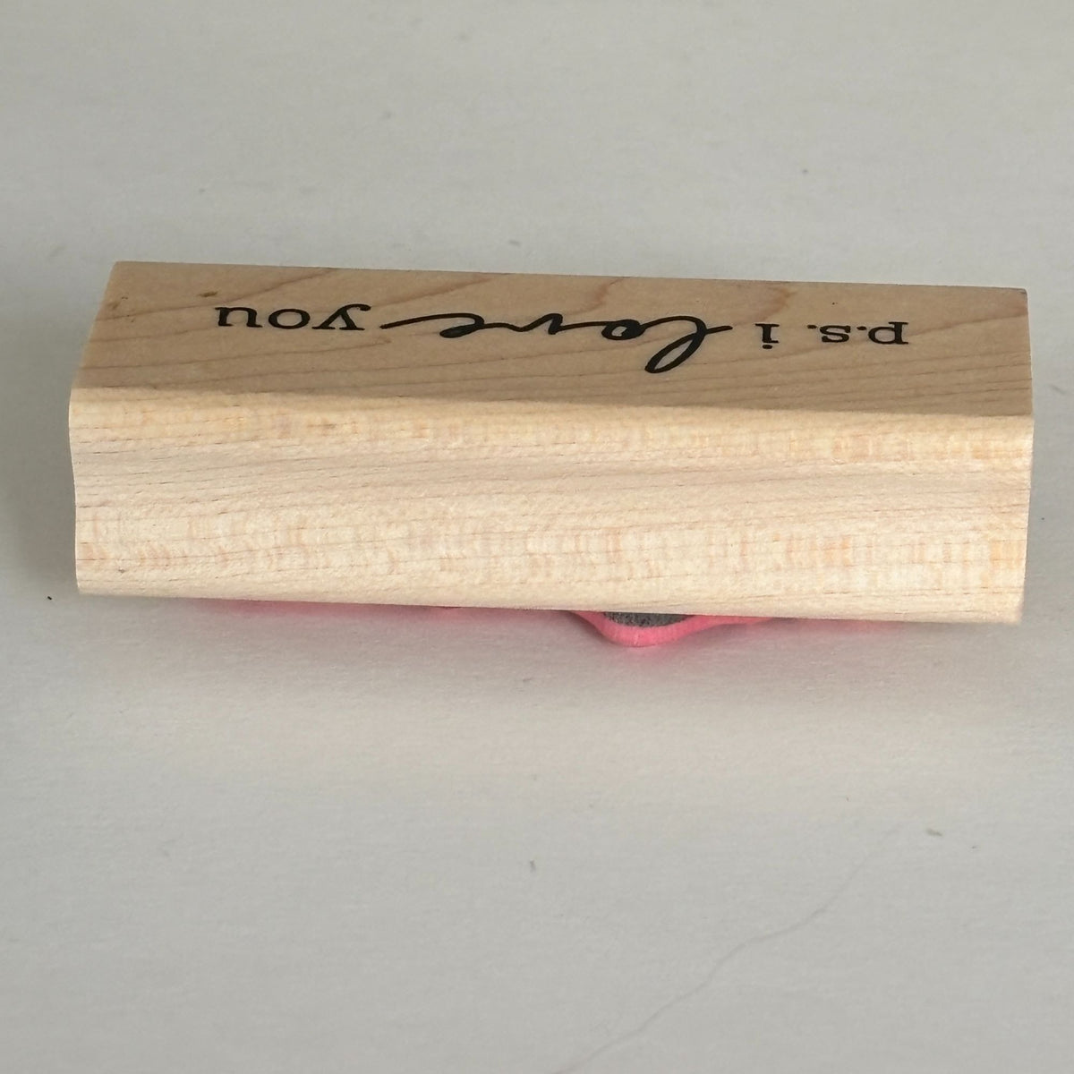 Stampabilities Rubber Stamp PS I Love You Post Script Valentines Cardmaking Words Romantic Letter