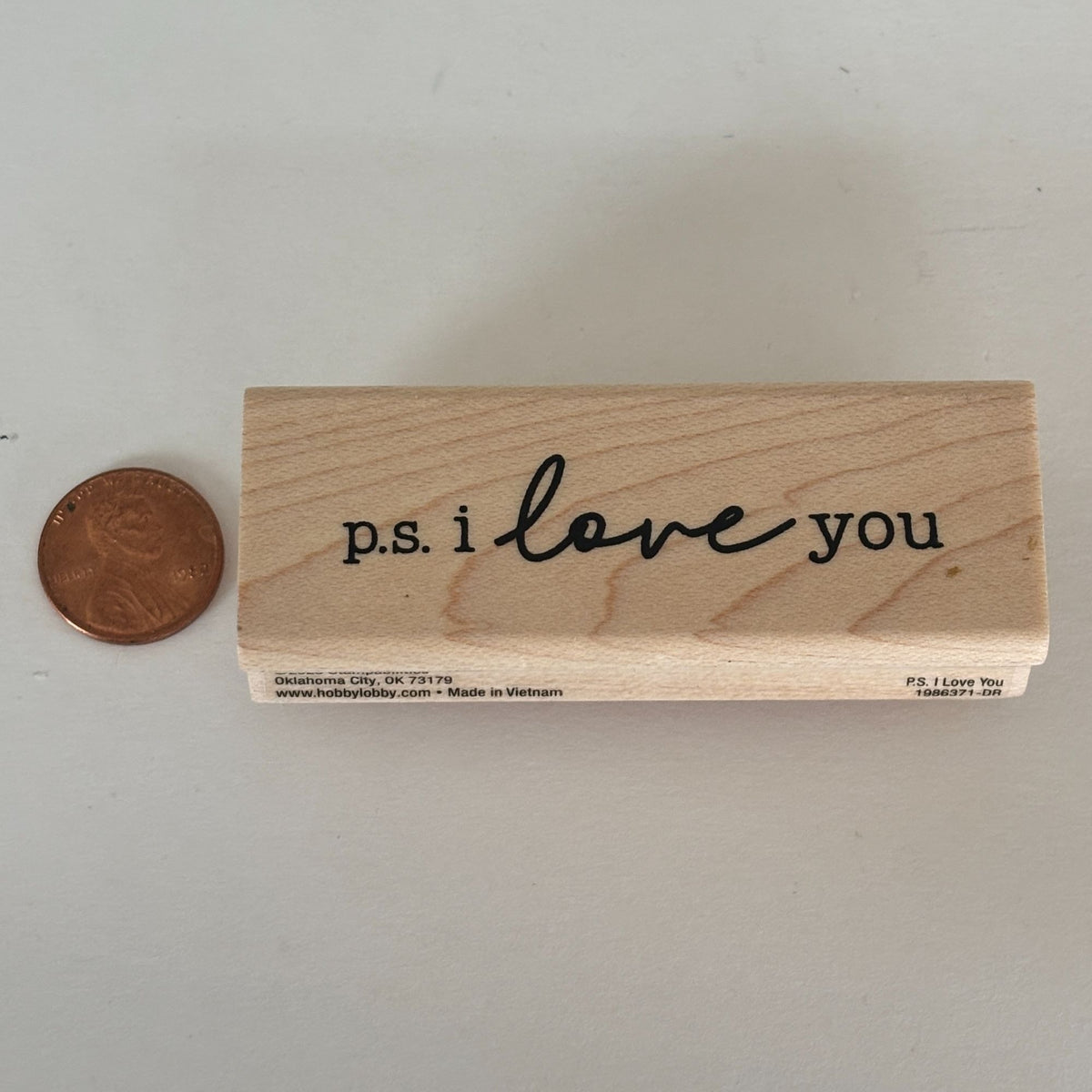 Stampabilities Rubber Stamp PS I Love You Post Script Valentines Cardmaking Words Romantic Letter