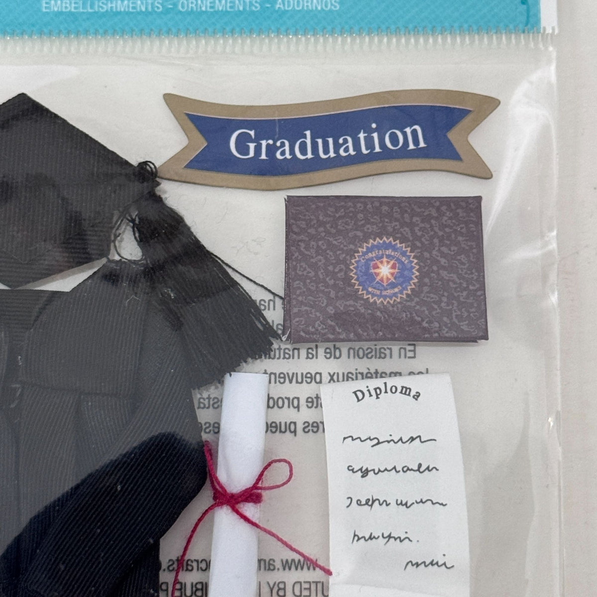 Jolees Boutique Graduation Embellishment Stickers Cap Gown Diploma College High School Cardmaking