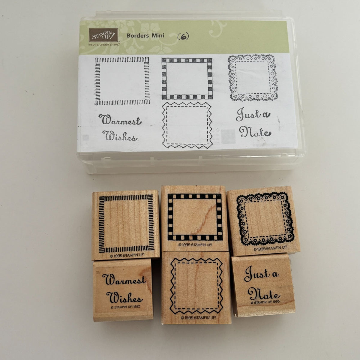 Stampin Up Borders Mini Stamp Set Frame Junk Journal Scrapbook Card Making Craft Wooden