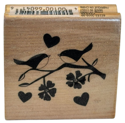 CraftSmart Rubber Stamp Love Birds Hearts Anniversary Cardmaking Arts and Crafts