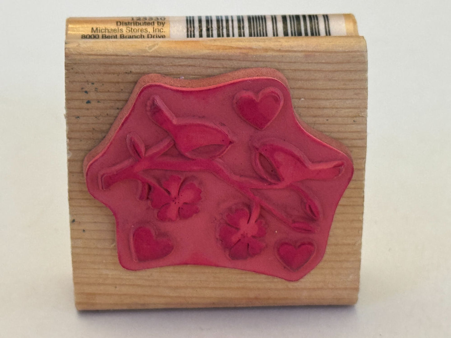 CraftSmart Rubber Stamp Love Birds Hearts Anniversary Cardmaking Arts and Crafts