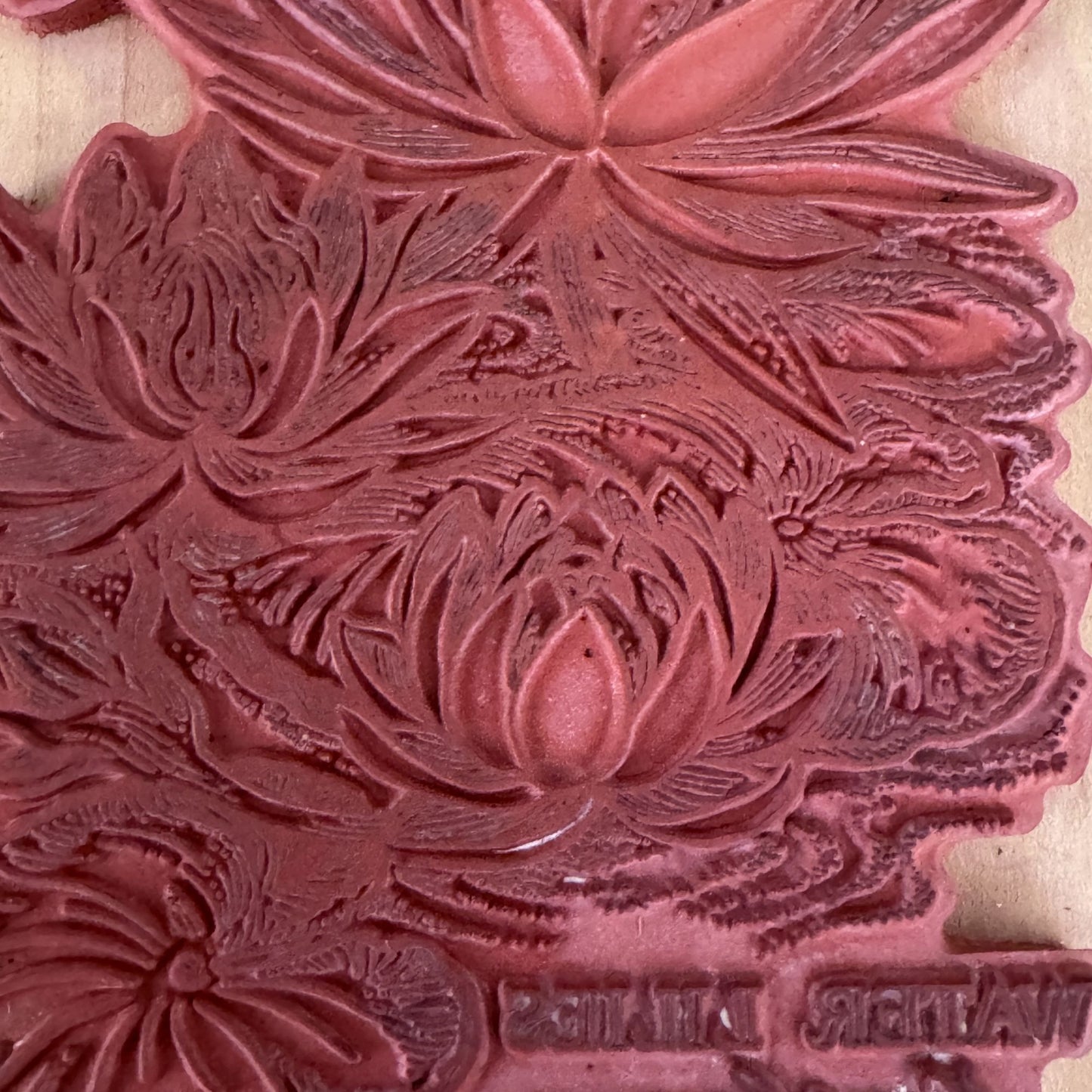 PSX Rubber Stamp Water Lilies Botanical Flower Dragonfly Nature Cardmaking Wood Mounted