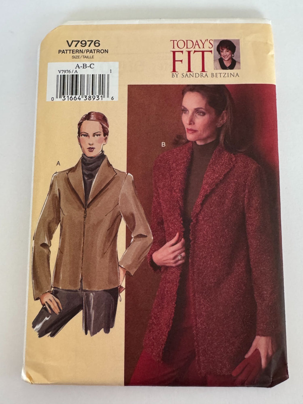 Vogue Sewing Pattern V7976 Lined Jacket Wool Blazer Work Betzina Bust 32-36 UC