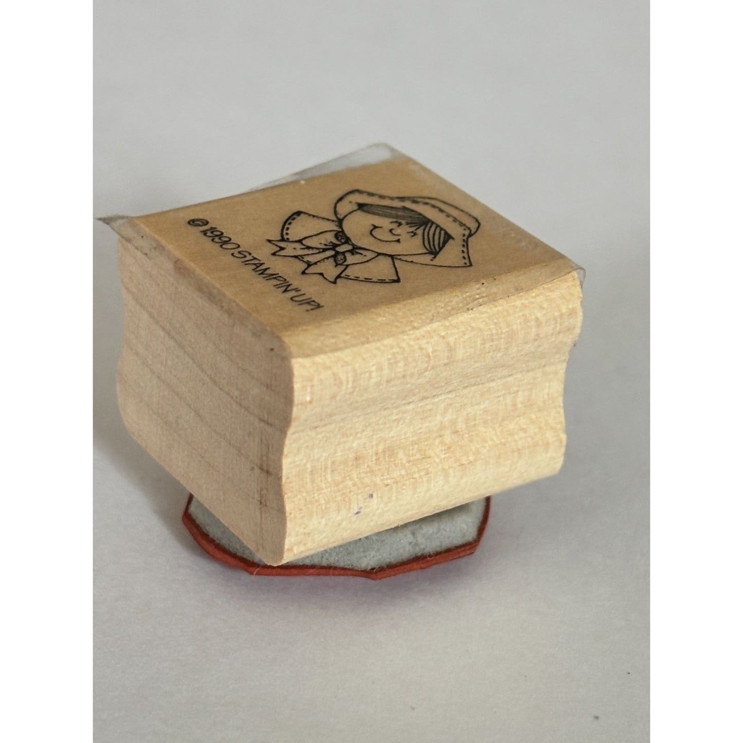 Stampin Up Rubber Stamp Pilgrim Woman Bonnet Girl Thanksgiving Cardmaking Craft Wood Mounted