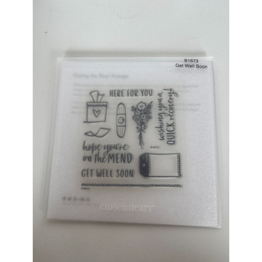 CTMH My Acrylix Acrylic Stamp Set Get Well Soon Card Making Quick Recovery B1673