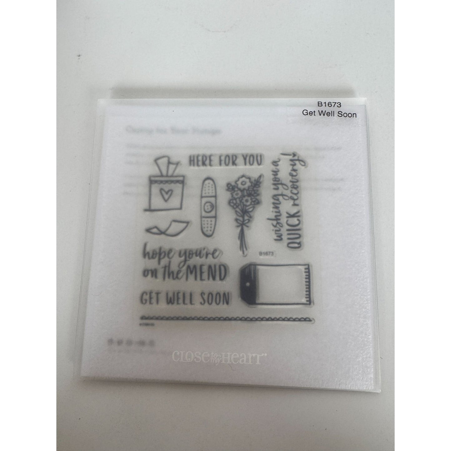 CTMH My Acrylix Acrylic Stamp Set Get Well Soon Card Making Quick Recovery B1673