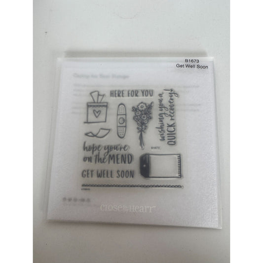 CTMH My Acrylix Acrylic Stamp Set Get Well Soon Card Making Quick Recovery B1673